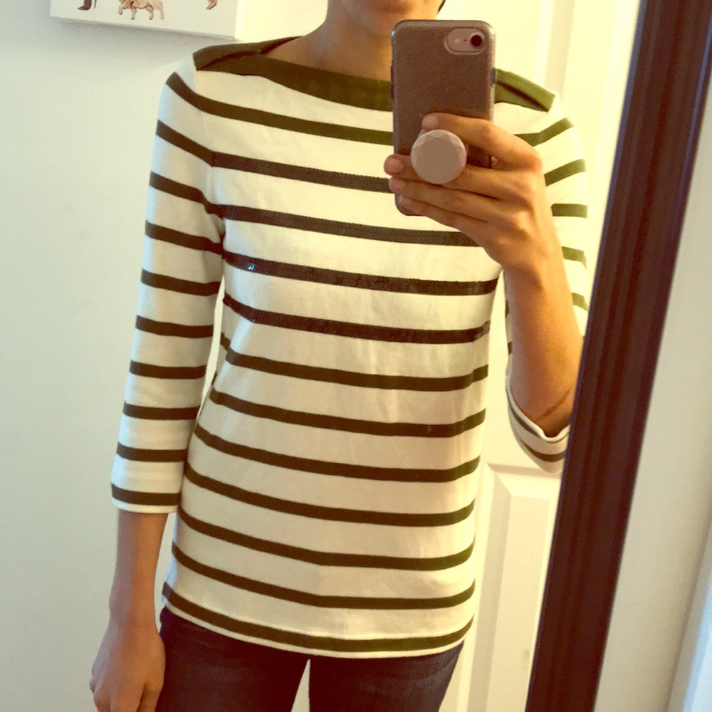 Kate Spade striped sequin top